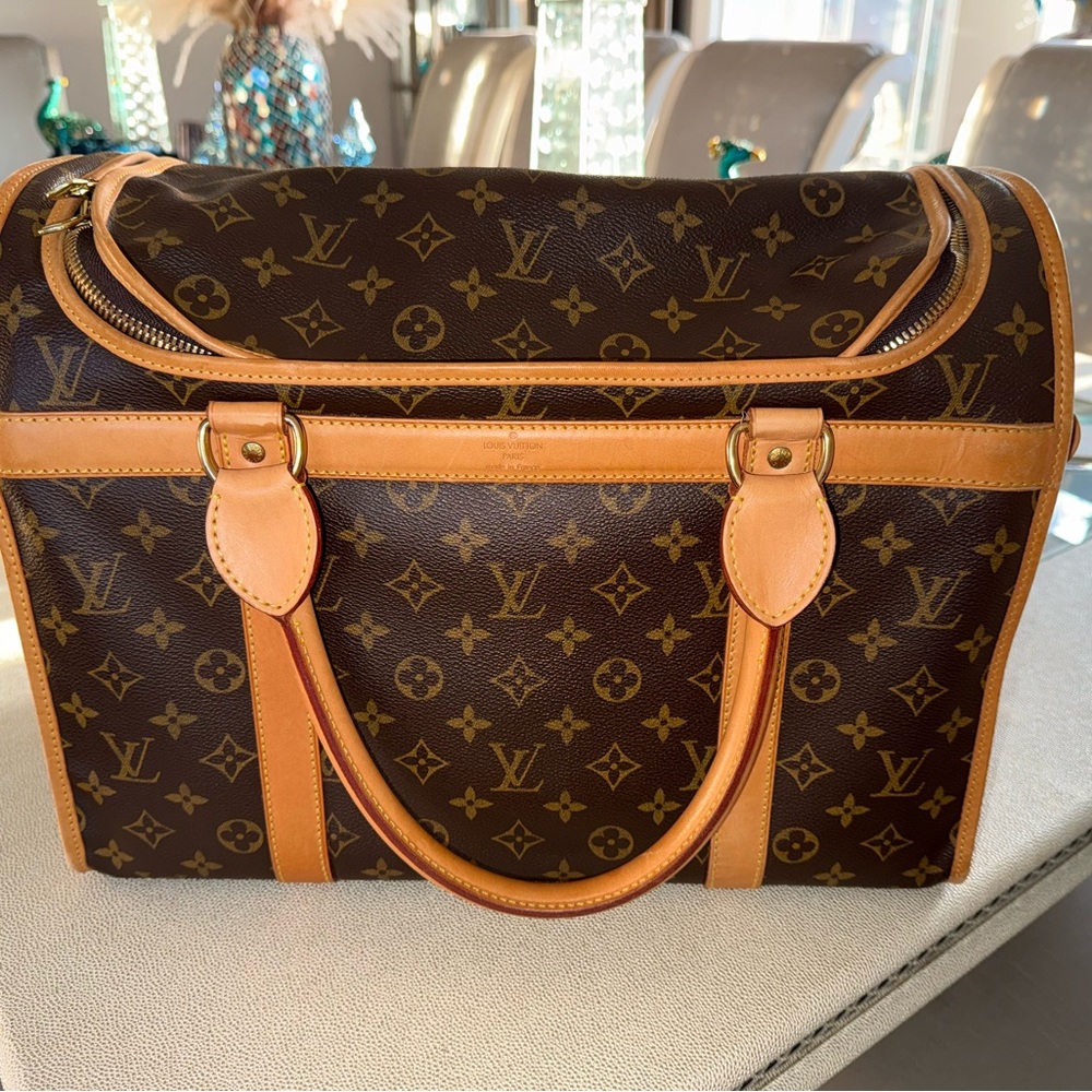 Louis Vuitton monogram pet carrier with authentication